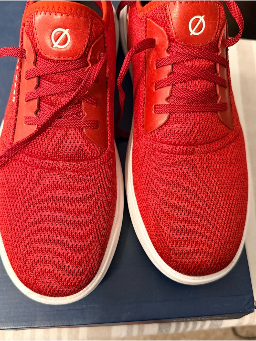 Cole Haan Red Mesh Lace-Up Sneakers